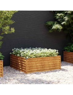 Градинска повдигната леха 100x100x36 см кортенова стомана