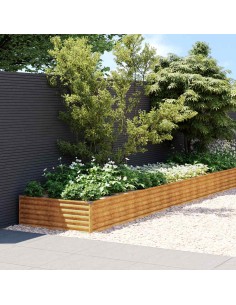 Градинска повдигната леха 579x100x36 см кортенова стомана
