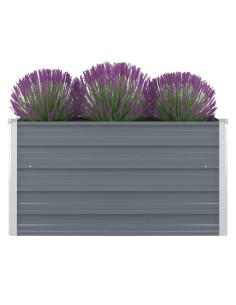 Повдигната леха, 100x100x45 см, поцинкована стомана, сива