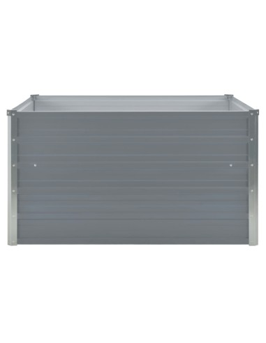 Повдигната леха, 100x100x45 см, поцинкована стомана, сива