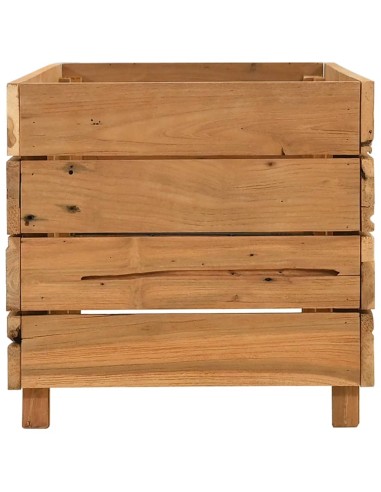 Повдигната леха 100x40x38 см рециклирано тиково дърво и стомана