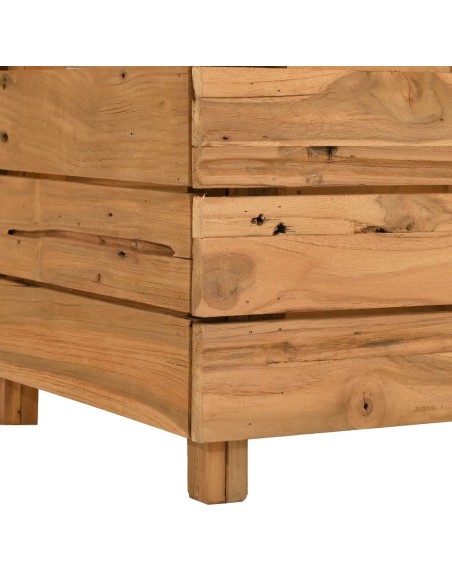 Повдигната леха 100x40x38 см рециклирано тиково дърво и стомана