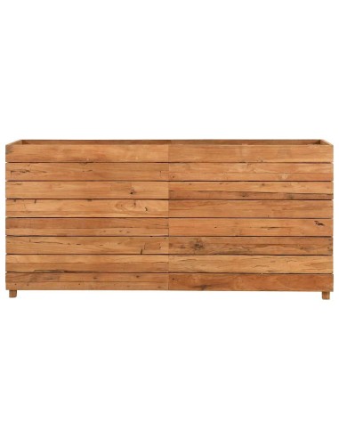 Повдигната леха 150x40x72 см рециклирано тиково дърво и стомана