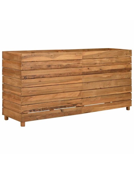 Повдигната леха 150x40x72 см рециклирано тиково дърво и стомана