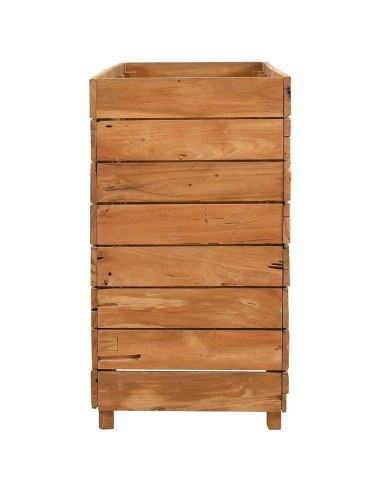 Повдигната леха 150x40x72 см рециклирано тиково дърво и стомана
