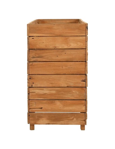 Повдигната леха 150x40x72 см рециклирано тиково дърво и стомана