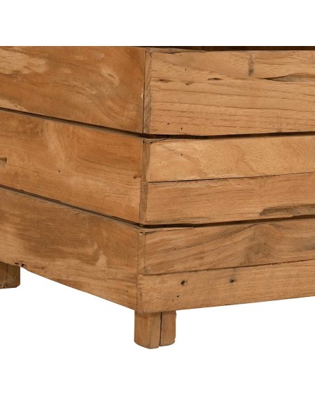 Повдигната леха 150x40x72 см рециклирано тиково дърво и стомана