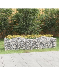 Извит габион повдигната леха 200x50x50 см поцинковано желязо