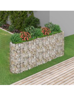 Габион повдигната леха, поцинковано желязо, 260x50x100 cм