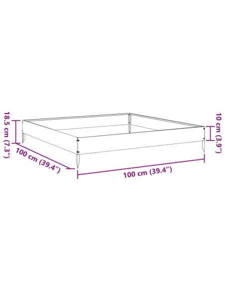 Градинска повдигната леха 100x100x18,5 см неръждаема стомана