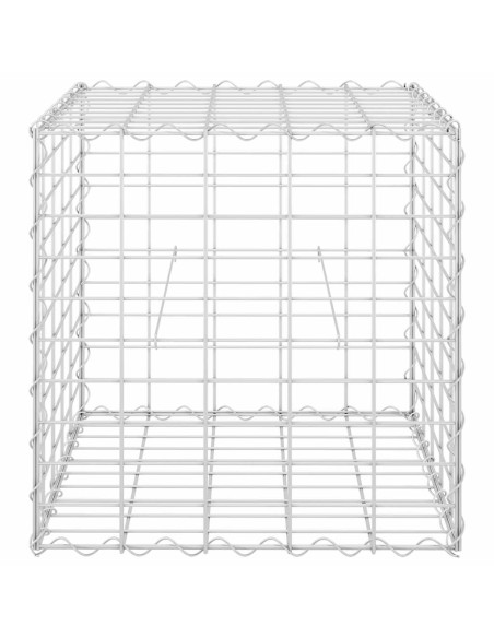 Кубичен габион повдигната леха, стоманена тел, 50x50x50 cм