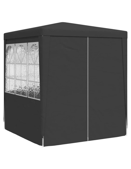 Професионална парти шатра със стени 2x2 м антрацит 90 г/м²