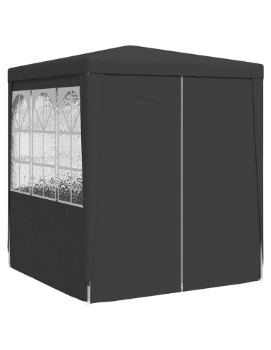 Професионална парти шатра със стени 2x2 м антрацит 90 г/м²