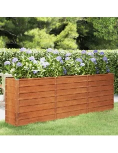 Градинска повдигната леха ръждив 240x40x77 см кортенова стомана