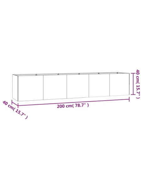 Градинска повдигната леха 200x40x40 см кортенова стомана