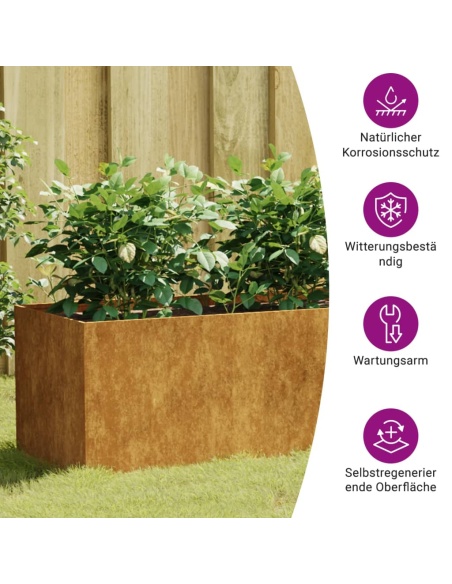 Градинска повдигната леха 200x40x40 см кортенова стомана