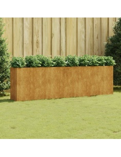 Градинска повдигната леха 280x40x80 см кортенова стомана