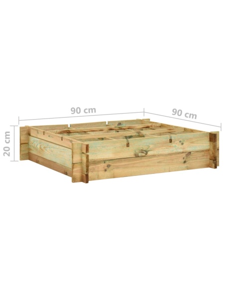 Повдигната леха, 90x90x20 см, импрегнирано дърво