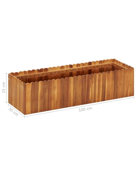 Градинска повдигната леха, 100x30x25 см, акациево дърво масив