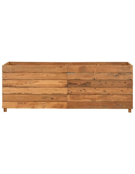Повдигната леха 150x40x55 см рециклирано тиково дърво и стомана