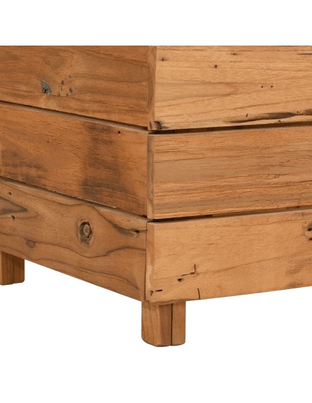 Повдигната леха 150x40x55 см рециклирано тиково дърво и стомана