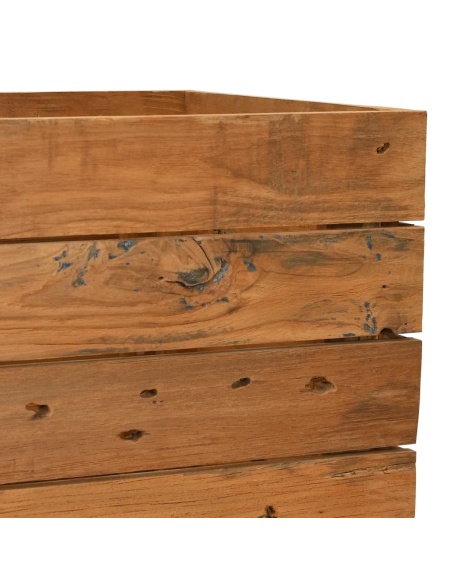 Повдигната леха 150x40x55 см рециклирано тиково дърво и стомана