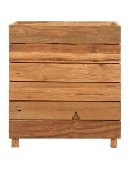 Повдигната леха 50x40x55 см рециклирано тиково дърво и стомана