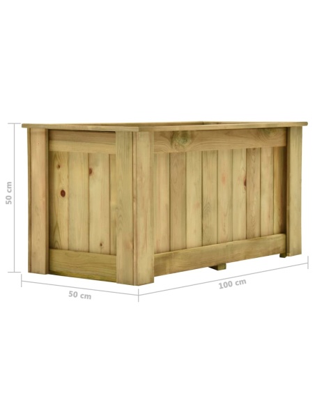 Повдигната леха, 100x50x50 см, импрегнирано борово дърво