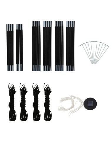 Парти шатра с LED и 4 стени, 3,6x3,6x2,3 м, жълта
