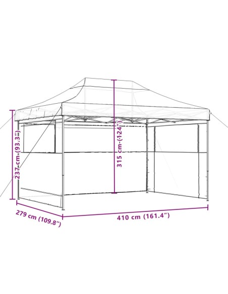 Сгъваема парти шатра pop-up с 3 странични стени теракота