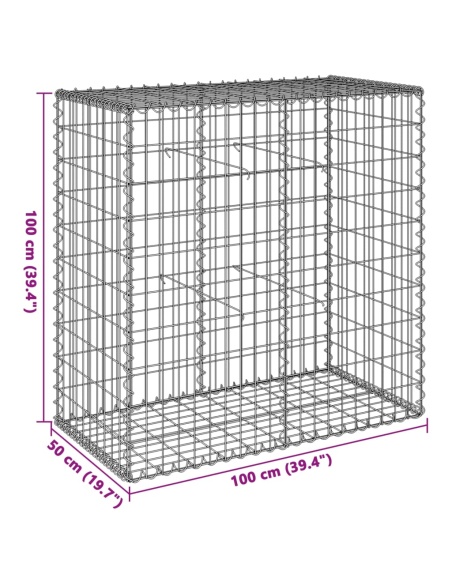 Габионна кошница с покритие, 100x50x100 см, поцинковано желязо