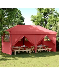 Сгъваема парти шатра pop-up с 4 странични стени бордо