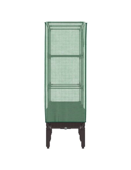 Повдигнато легло с оранжерия калъф, ратанов вид, 80x40x140 см