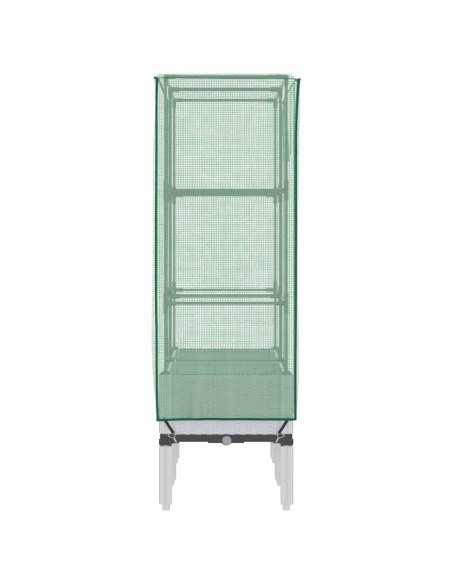 Повдигнато легло с оранжерия калъф, ратанов вид, 80x40x140 см