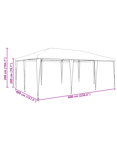 Парти Шатра Антрацит 6x4 м PE