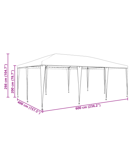 Парти Шатра Антрацит 6x4 м PE