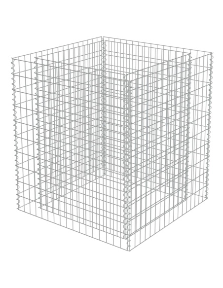 Габион повдигната леха, поцинкована стомана, 90x90x100 cм