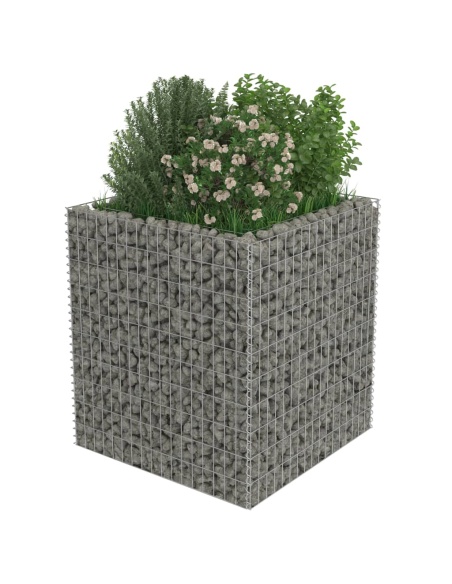 Габион повдигната леха, поцинкована стомана, 90x90x100 cм