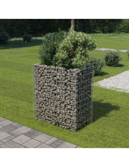 Габион повдигната леха, поцинкована стомана, 90x50x100 cм