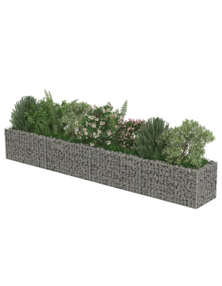 Габион повдигната леха, поцинкована стомана, 360x50x50 cм