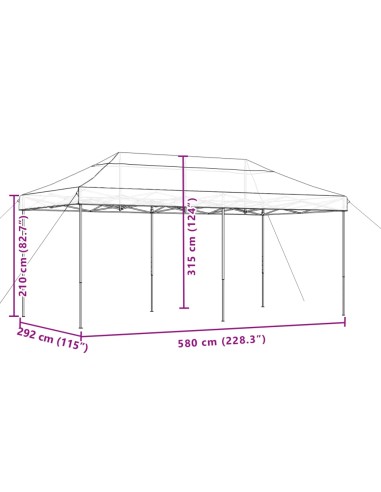 Сгъваема парти шатра, pop-up, зелена, 580x292x315 см