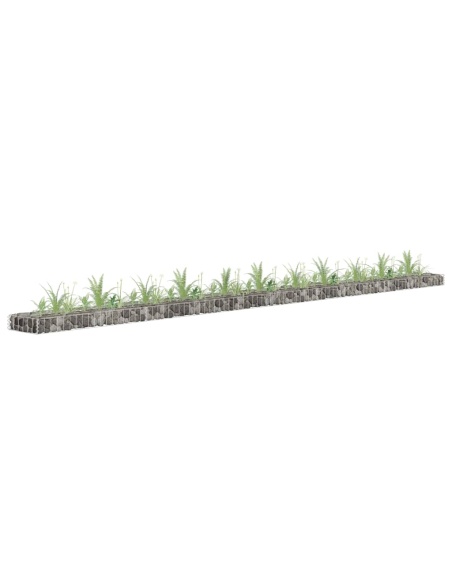 Габион повдигната леха, поцинкована стомана, 450x30x10 cм