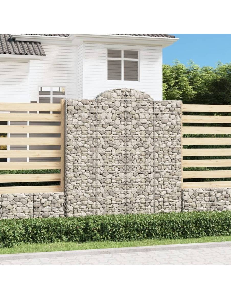 Дъговидна габионна кошница 200x30x220/240 см поцинковано желязо