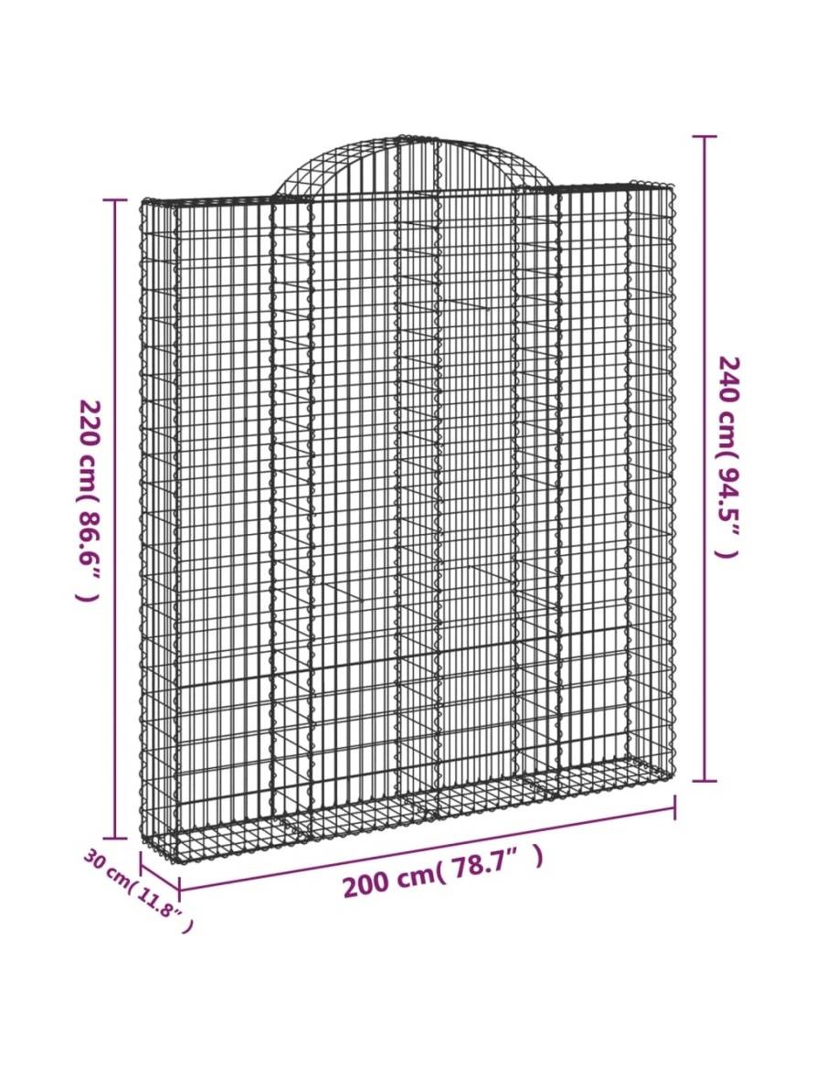 Дъговидна габионна кошница 200x30x220/240 см поцинковано желязо