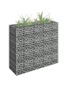 Габион повдигната леха, поцинкована стомана, 90x30x90 cм