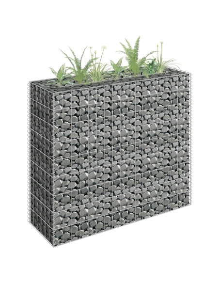 Габион повдигната леха, поцинкована стомана, 90x30x90 cм