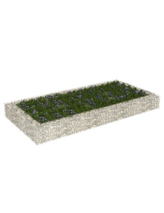 Габион повдигната леха, поцинкована стомана, 200x100x20 cм
