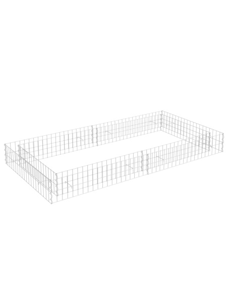 Габион повдигната леха, поцинкована стомана, 200x100x20 cм