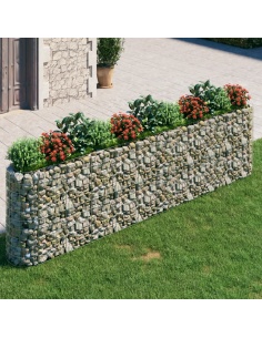 Габион повдигната леха, поцинковано желязо, 400x50x100 cм