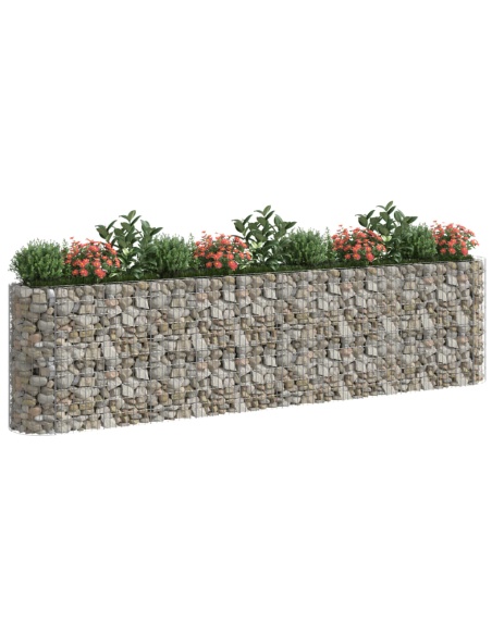 Габион повдигната леха, поцинковано желязо, 400x50x100 cм